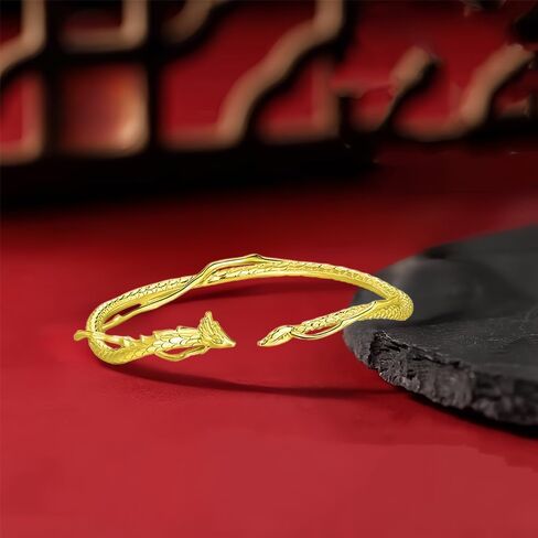 CAIYUNELEX Dragon Bracelet Women, Dragon Jewelry for Women, Dragon Bracelet for Girls, Lucky Bracelets for Women Dragon Gift. Cuff Bracelet for Women, Adjustable Size. Dragon Jewelry Gift. in Saudi Arabia