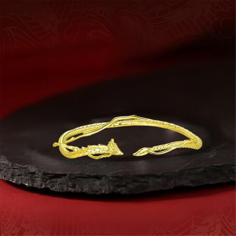 CAIYUNELEX Dragon Bracelet Women, Dragon Jewelry for Women, Dragon Bracelet for Girls, Lucky Bracelets for Women Dragon Gift. Cuff Bracelet for Women, Adjustable Size. Dragon Jewelry Gift. in Saudi Arabia