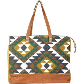Upcycled Large Canvas shoulder Bag for women canvas tote boho handbag by KPL