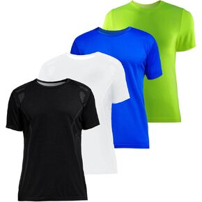 +MD 4 Pack Mens Cool Dry Short Sleeve T-Shirts, Athletic Running Gym Workout Tops,Crew Neck Shirts in Kuwait
