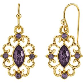 1928 Jewelry Gold-Tone Crystal Navette Drop Earrings in Kuwait
