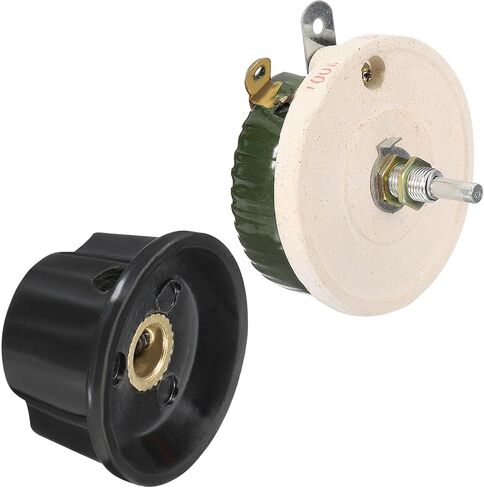 YOKIVE 200W 1 Ohm Rheostat, Ceramic Rheostat Adjustable Resistor High Power Wirewound Potentiometer Variable Resistor with Variable Control Knob Cover in Kuwait