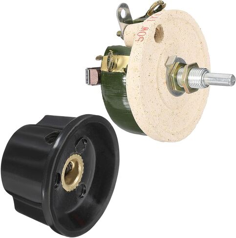 YOKIVE 200W 1 Ohm Rheostat, Ceramic Rheostat Adjustable Resistor High Power Wirewound Potentiometer Variable Resistor with Variable Control Knob Cover in Kuwait