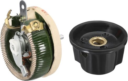 YOKIVE 200W 1 Ohm Rheostat, Ceramic Rheostat Adjustable Resistor High Power Wirewound Potentiometer Variable Resistor with Variable Control Knob Cover in Kuwait