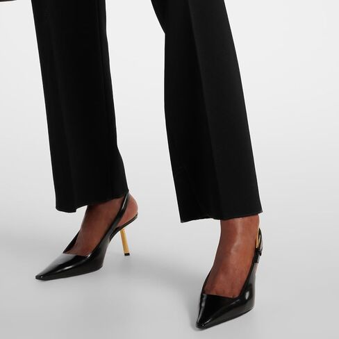 THESHY المرأة Slingback Stiletto الكعب العالي ساحة تو مشبك معدني مضخات عارية الذراعين براءات الاختراع والجلود فساتين راقية أحذية للنساء in Kuwait