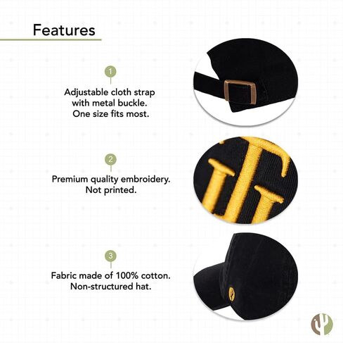 Desert Cactus Tuskegee University Baseball Hat Golden Tigers Brimmed Embroirderd Hats Cap Adjustable Cloth Strap Adult (Style C) in Saudi Arabia