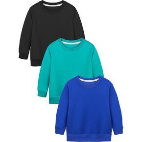 مجموعة من 3 قمصان من Cooraby للرضع والأطفال الصغار بياقة دائرية للأطفال من القطن الصلب بقلنسوة وأكمام طويلة in Kuwait