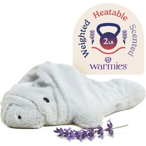 Intelex Warmies Microwavable French Lavender Scented Plush, Manatee Warmies, Gray, 14" X 8" X 4"