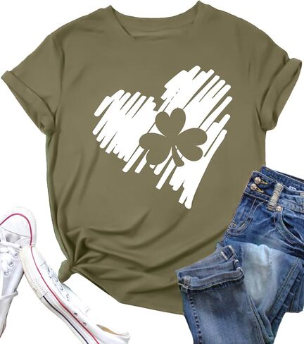 St Patricks Day Shirts for Women Shamrock Tshirt Casual Graphic T Shirt Irish Tee Tops in Kuwait