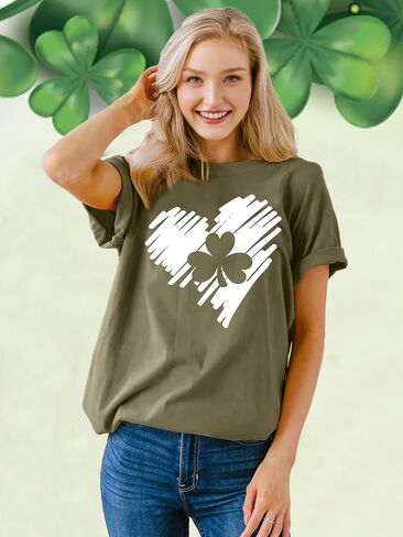 St Patricks Day Shirts for Women Shamrock Tshirt Casual Graphic T Shirt Irish Tee Tops in Kuwait
