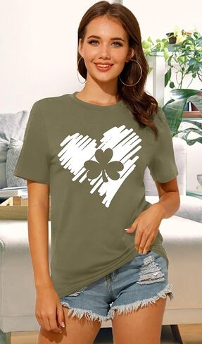 St Patricks Day Shirts for Women Shamrock Tshirt Casual Graphic T Shirt Irish Tee Tops in Kuwait