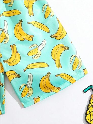 Floerns Boy's Patchwork Drawstring Waist Printed Summer Boho Track Shorts in Kuwait