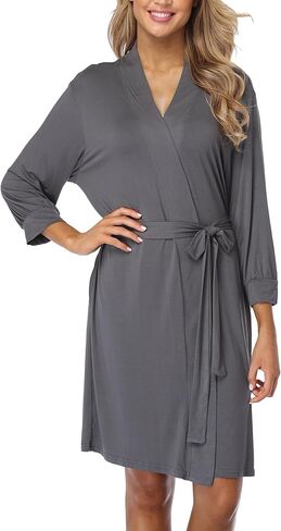 أرواب قطنية للنساء، رداء حمام سبا خفيف الوزن، رداء كيمونو محبوك ناعم، ملابس نوم للسيدات S-XXL in Kuwait