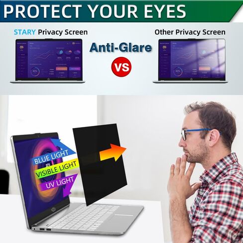 STARY Magnetic Privacy Screen for MacBook Pro 14 Inch (M1/M2/M3) | Anti-Glare Blue Light Filter | Matte & Glossy | Fits A2442, A2779, A2918, A2992 in Saudi Arabia