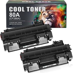 Cool Toner Compatible Toner Cartridge Replacement for HP 80A CF280A 80X CF280X for HP Laserjet Pro 400 M401n M401dn MFP M425dn M401dne M401dw M425dw M401 M425 Printer Toner Ink(Black, 2-Pack)