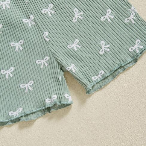 Lucikamy Toddler Baby Girl Clothes Summer Short Sleeve Floral Print T Shirt Tops + Elastic Shorts Set Infant Casual Outfits in Kuwait