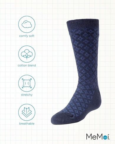 MeMoi Diamonds and Dots Boys Dress Crew Socks in Saudi Arabia