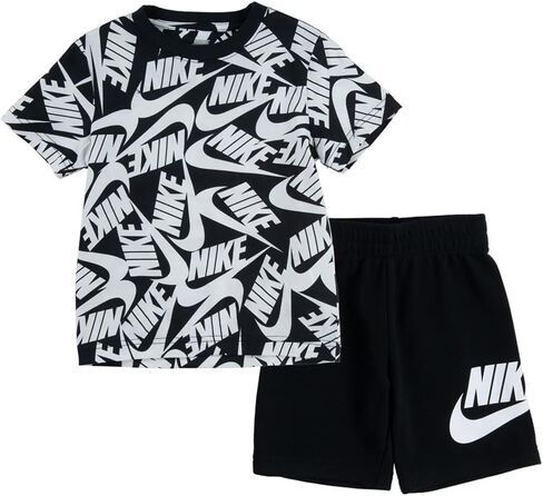 Nike Boys Futura T-Shirt/Shorts 2 Piece Set University Red/Black 86F024-R1N (6) in Saudi Arabia