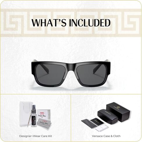 Versace VE4406 Rectangle Sunglasses for Men + BUNDLE With Designer iWear Complimentary Eyewear Kit in Saudi Arabia