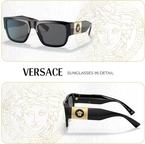 Versace VE4406 Rectangle Sunglasses for Men + BUNDLE With Designer iWear Complimentary Eyewear Kit in Saudi Arabia