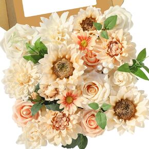 Serwalin Artificial Flowers Pink Wedding Flowers Silk Flowers with Stems Fake Cake Flowers for Wedding Bouquets Centerpieces Spring Decor Baby Shower Decoration