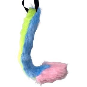 Plush Furry Heart Shape Fox Tail for Animal Cosplay Party Halloween Costume Fancy Dress Props