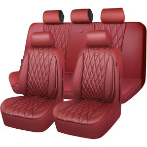 CAR PASS Piping Luxury PU Leather Two Front Car Seat Covers, Waterproof Anti Slip Seat Covers Compatible with Front Seat Armrests,Universal Fit for Suvs,Vans,Trucks, Airbag Compatible(All Black)