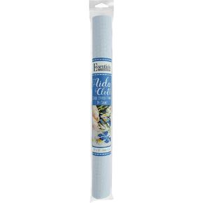 Essentials By Leisure Arts Aida Cloth, 14 Count, 15" x 18", Barely Blue Cross Stitch Fabric for Embroidery, Cross Stitch, Machine Embroidery and Needlepoint