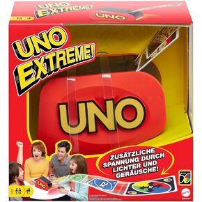 UNO Extreme Card Game Featuring Random-Action Launcher with Lights & Sounds & 112 Cards, Kid, Teen & Adult Game Night Gift Ages 7 Years & Older, GXY75