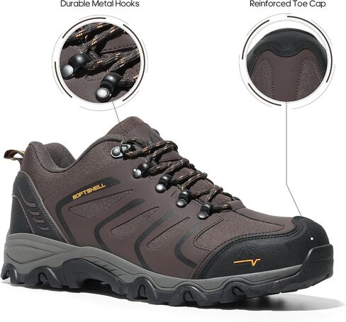 NORTIV 8 Men's Low Top Waterproof Hiking Shoes | Rubber Toe Cap, Slip-Resistant Outsole and Cushioned Comfort Provide Support for Hiking, Trekking and Outdoor Adventures in Kuwait