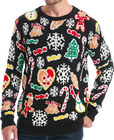 *daisysboutique* سترة رجالية من طراز Holiday Reindeer Snowman Santa Snowflakes in Kuwait