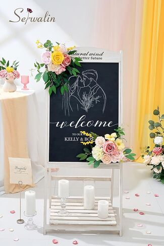 Serwalin Artificial Flowers Pink Wedding Flowers Silk Flowers with Stems Fake Cake Flowers for Wedding Bouquets Centerpieces Spring Decor Baby Shower Decoration in Saudi Arabia