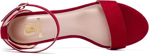 FW FRAN WILLOR Women Open Toe Low Chunky Short Heels Ankle Strap Block Heel Sandals Party Dress Wedding Pump Shoes in Saudi Arabia