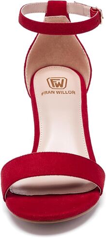 FW FRAN WILLOR Women Open Toe Low Chunky Short Heels Ankle Strap Block Heel Sandals Party Dress Wedding Pump Shoes in Saudi Arabia