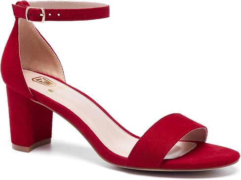 FW FRAN WILLOR Women Open Toe Low Chunky Short Heels Ankle Strap Block Heel Sandals Party Dress Wedding Pump Shoes in Saudi Arabia
