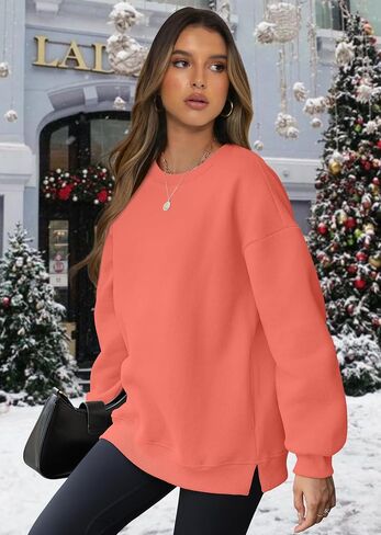 WIHOLL Womens Oversized Sweatshirts Crewneck Long Sleeve Tops Fleece Pullover Fall Fashion Clothes with Pocket in Saudi Arabia