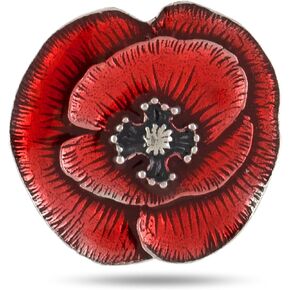 Danforth Remembrance Poppy Lapel Pin (Red) – Handcrafted Pewter Lapel Pins For Women, 7/8“, Made In USA