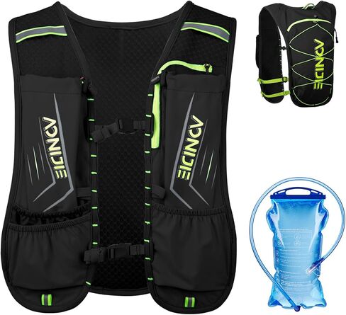 TRIWONDER Hydration Pack Backpack 5L Marathoner Running Race Hydration Vest (Black - with a Water Bottle(500ml)) in Kuwait