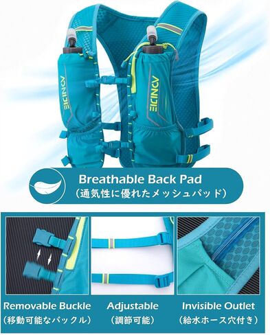 TRIWONDER Hydration Pack Backpack 5L Marathoner Running Race Hydration Vest (Black - with a Water Bottle(500ml)) in Kuwait
