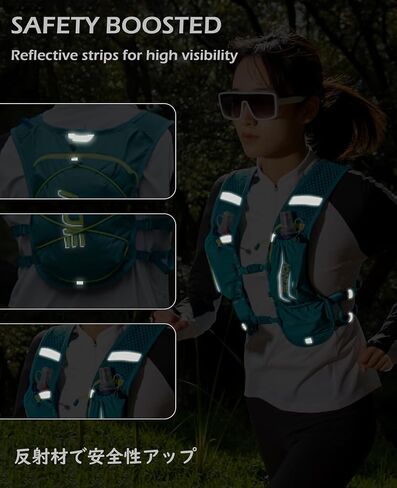 TRIWONDER Hydration Pack Backpack 5L Marathoner Running Race Hydration Vest (Black - with a Water Bottle(500ml)) in Kuwait