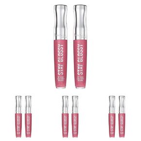 Rimmel Stay Glossy Lip Gloss - Non-Sticky and Lightweight Formula for Lip Color and Shine - 640 All Day Seduction, .18oz
