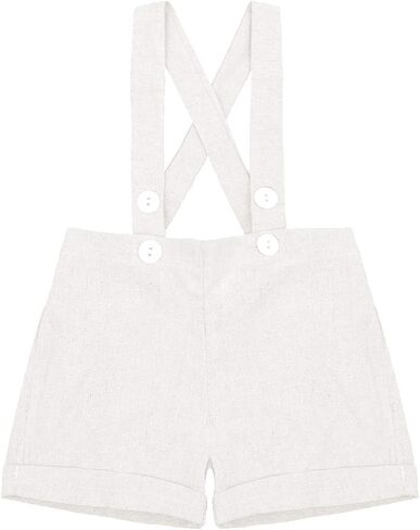 IMEKIS Baby Boy Baptism Outfit Christening Clothes Set, Newborn Toddler Bowtie Romper with Overalls Shorts 1st Birthday in Saudi Arabia