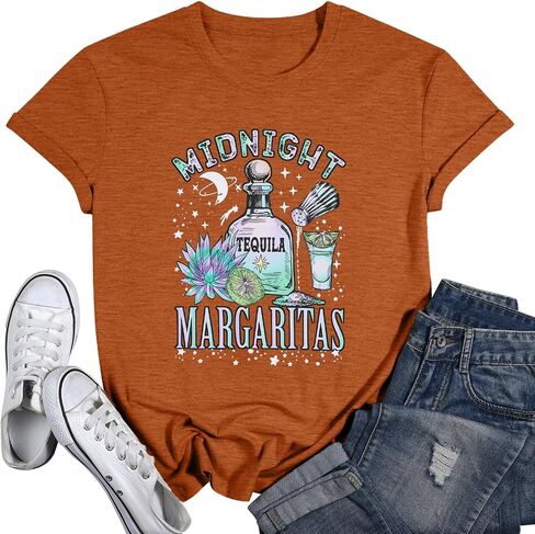Midnight Margaritas Shirt Women Halloween Witches Shirt Novelty Graphic Witchy Party Tees Practical Magic Shirt in Kuwait