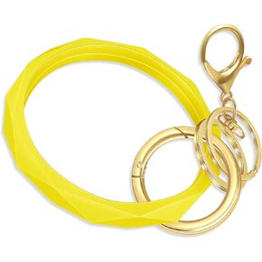 Idakekiy Key Ring Bracelets, Silicon Wristlet Keychain Circle Key Chain Ring Bangle Keyring for Women Girl
