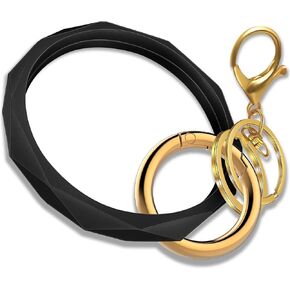 Idakekiy Key Ring Bracelets, Silicon Wristlet Keychain Circle Key Chain Ring Bangle Keyring for Women Girl in Kuwait