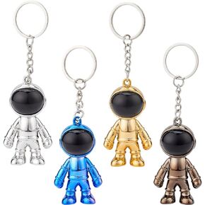 PH PandaHall Space Astronaut Keychain, 4 Color Creative Astronaut Key Chain Backpack Charms Space Keychain Car Key Chain for Office Keychain Purse Pendant Handbag Backpack Decoration