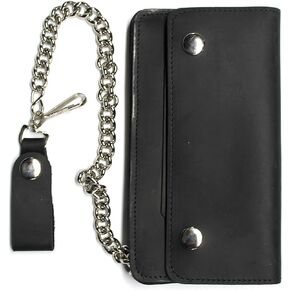 Mascorro Leather 7" x 3.5" Antique Biker Credit Card Wallet