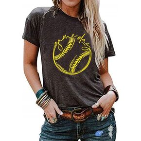 Softball MOM I Love Softball T-Shirt Tank Top for Women Funny Letter Print Game Day Softball Pattern Shirt Casual Life Top