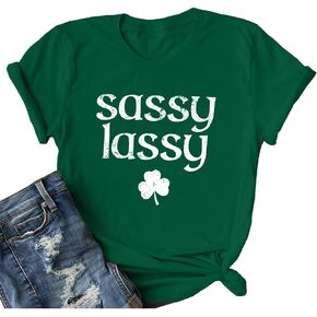 St Patrick's Day Shirt Women: Lucky Irish Tee Shirts Shamrock Graphic Tee Irish Tops Crewneck Casual Short Sleeve Tee