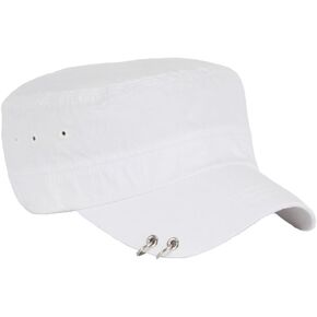 A139 Unisex Punk Silver Ring Design Piercing Rock Army Cap Cadet Military Hat
